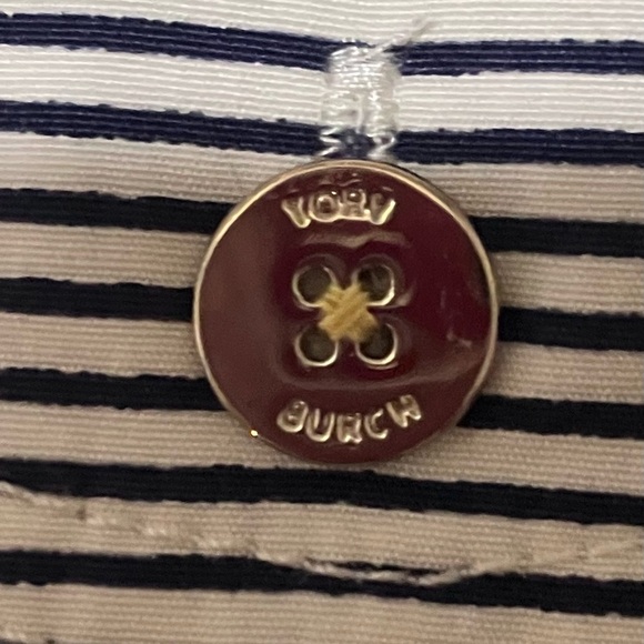 Tory Burch Black and White Striped Bridget Button Down Shirt - Picture 3 of 8